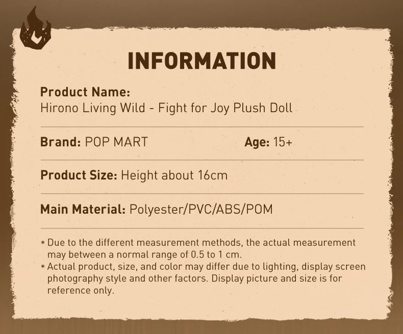 POP MART Hirono Living Wild-Fight for Joy Plush Doll