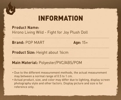 POP MART Hirono Living Wild-Fight for Joy Plush Doll