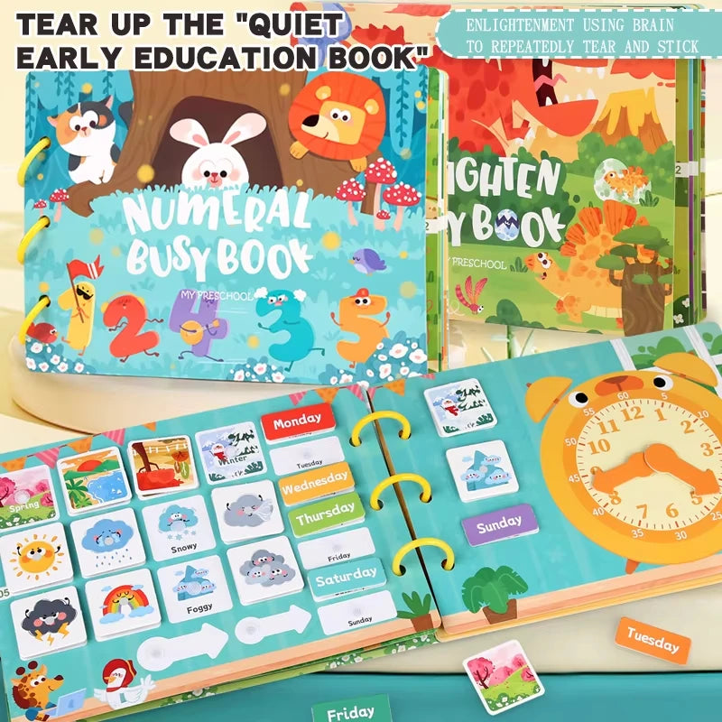 Quiet Busy Book Baby Montessori Material Toys Sticker Paste Matching Game Toddler Cognition Toy Book Kids Early Educational Toys