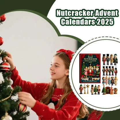 2D Flat Nutcracker Advent Calendars 2025, 24 Days Merry Nutcracker Ornaments Christmas Countdown Calendar, Cartoon Nutcracker
